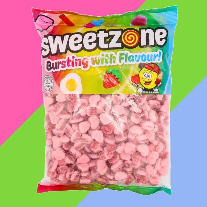 Gaffney's Sweets & Treats Wholesale – wholesale Gummy – Sweetzone Fizzy Strawberry Hearts 1kg