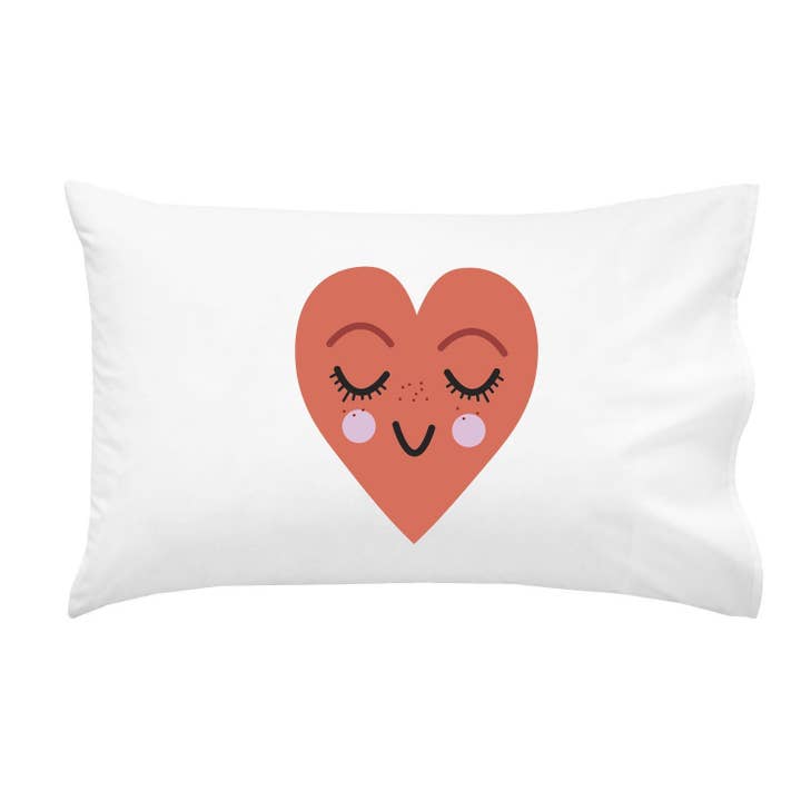 Smiling Heart Pillowcase (One 20x30" Standard/Queen Size Pillow Case) Wedding Anniversary Gifts Birthday Presents for wholesale by Oh, Susannah