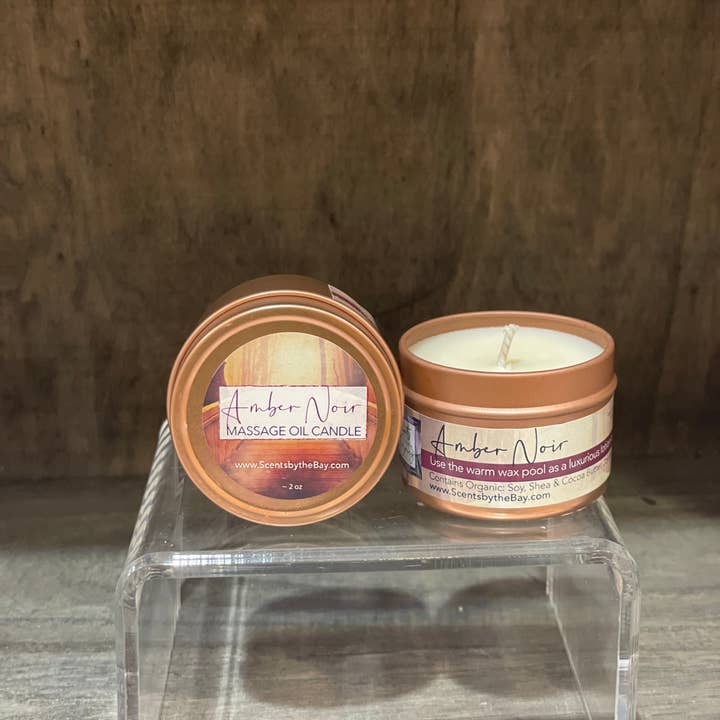 Scents by the Bay - Wholesale Travel Candles - 2 oz Travel Tin: Organic Massage Oil Candle1