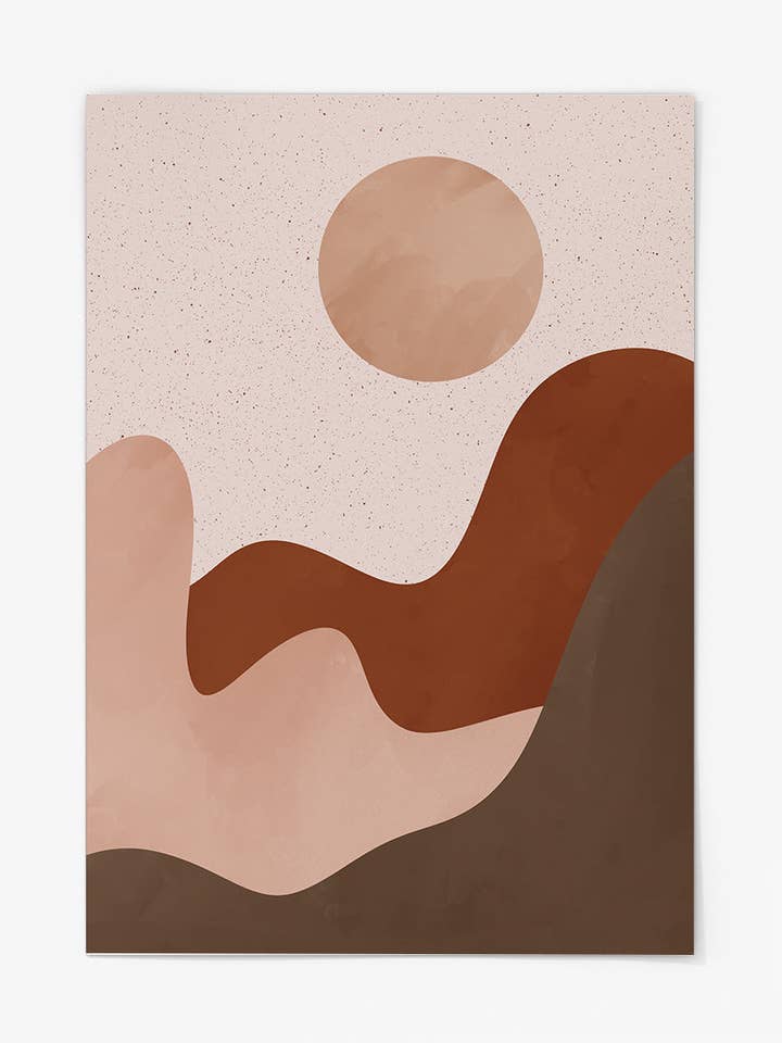 Solnedgang Kurver Print for engroshandel hos Collett Studios