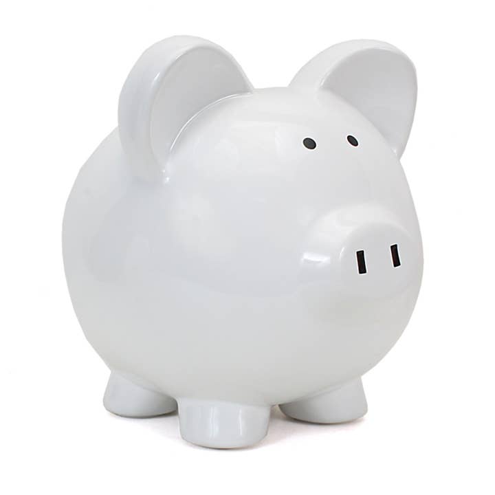 Child To Cherish® - Wholesale Money/Piggy Bank - Kids & Baby - Large White Ceramic Piggy Bank