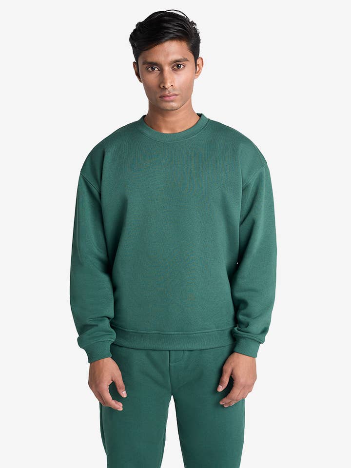 Premium Oversized Drop Shoulder Sweatshirt - Varsity Groen voor wholesale door Strides Co