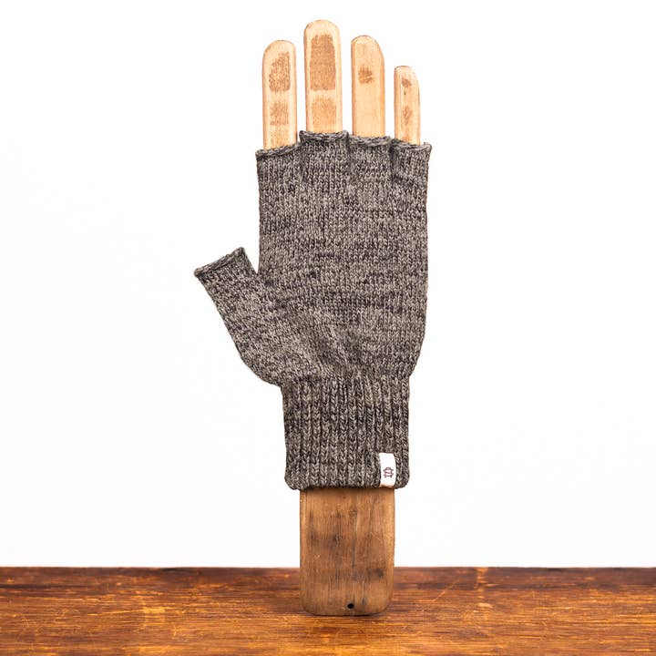 Upstate Stock - Venta al por mayor Guantes - Unisex - Guantes de lana sin dedos de carbón melange0