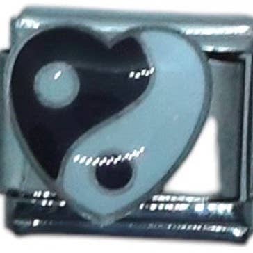 Ciondolo Italiano Cuore Yin Yang per la vendita all'ingrosso da parte di cutandcropped