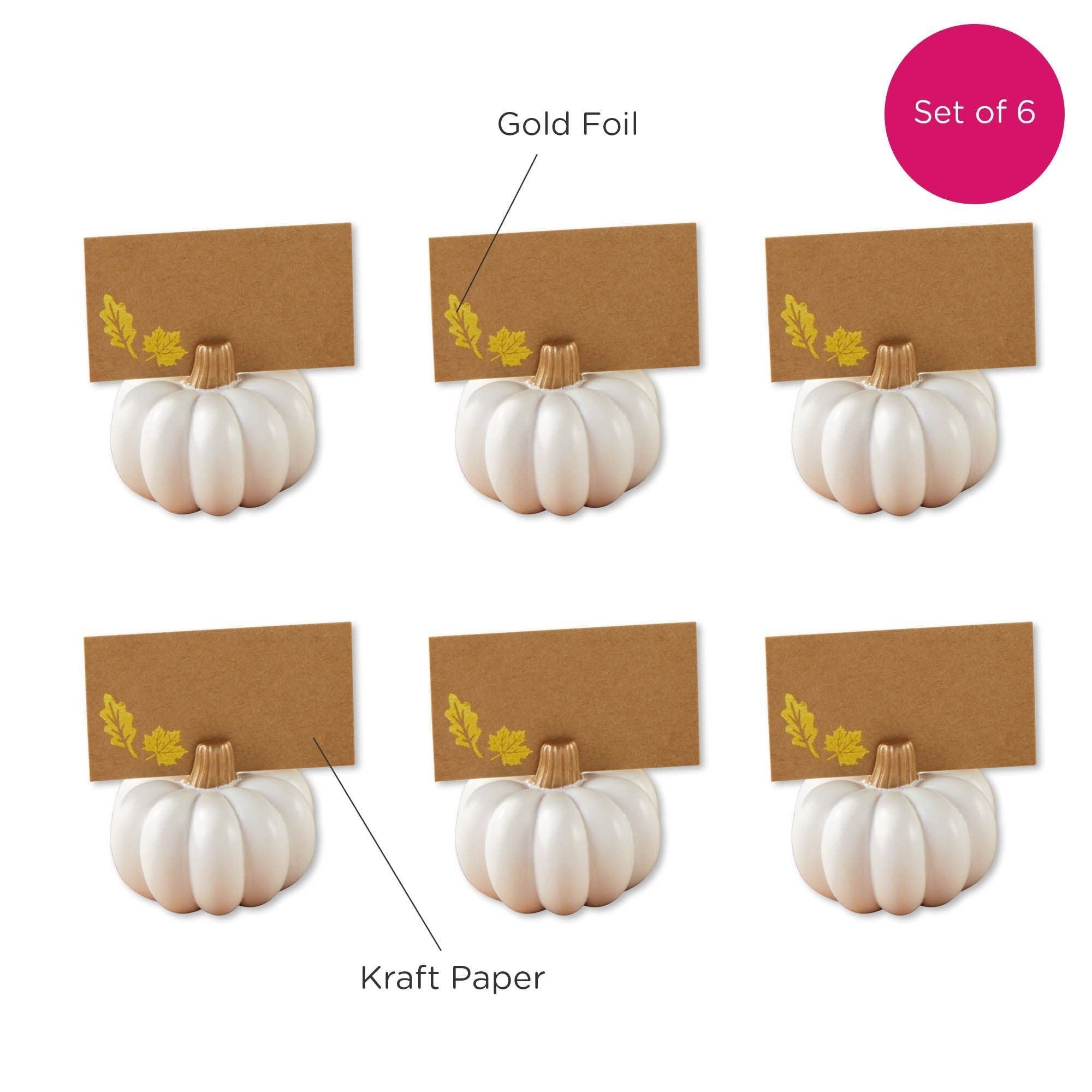 Kate Aspen - Wholesale Place Card / Place Holder - White Pumpkin Place Card Holder (Set of 6)11