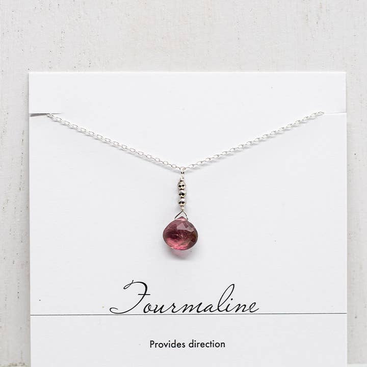 Tourmaline Raindrop Silver Necklace for wholesale by Susan Roberts Jewelry