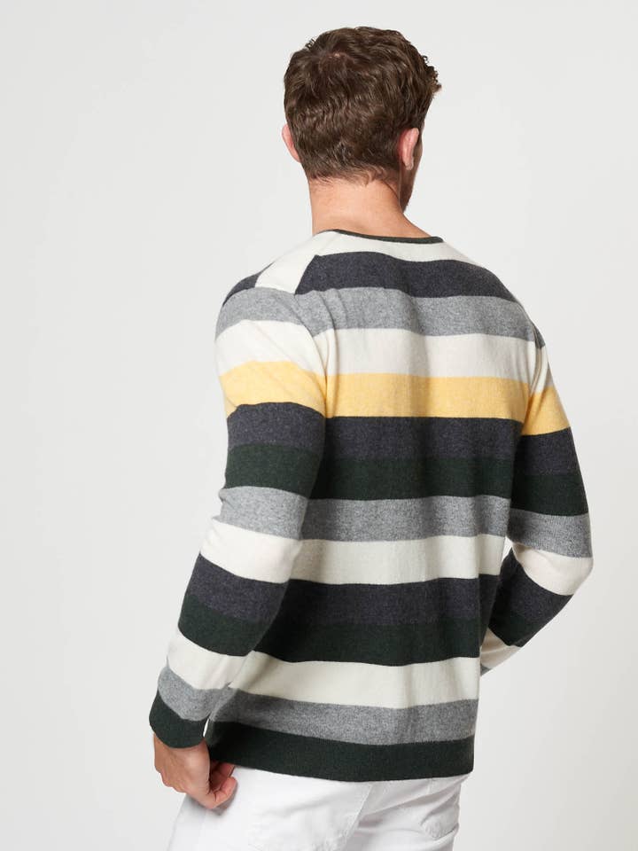 Hand and Jones – wholesale Knitted jumper – Men′s – Cashmere Stripe Sweater6