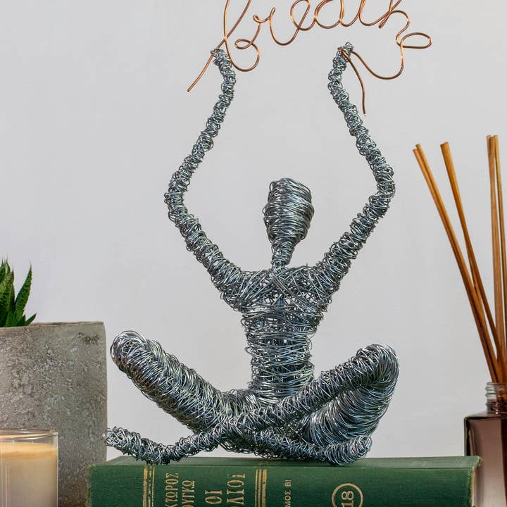 Namaste Woman Yoga Position Statue, Yoga Art for wholesale by Haritopoulou