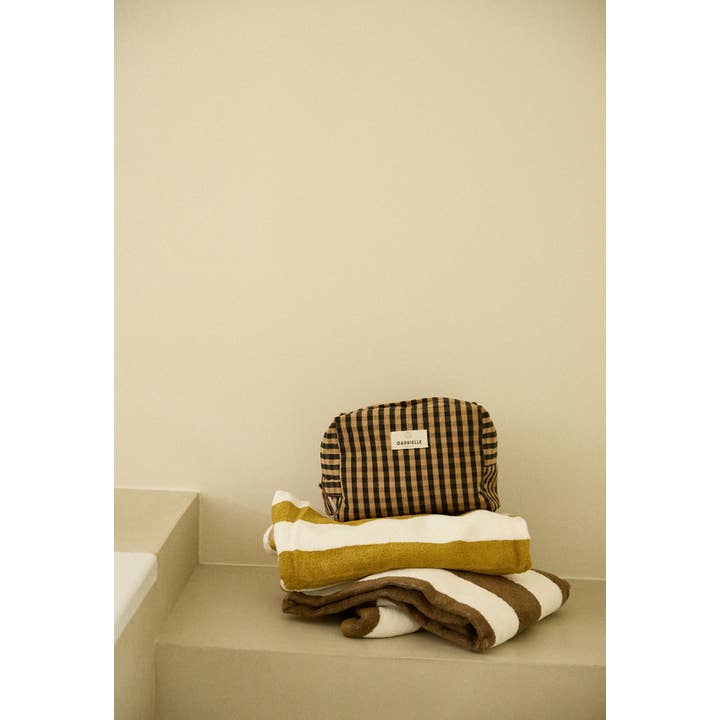 Gabrielle Paris - Wholesale Toiletry Bag - Women's - Vichy Café cotton toiletry bag1