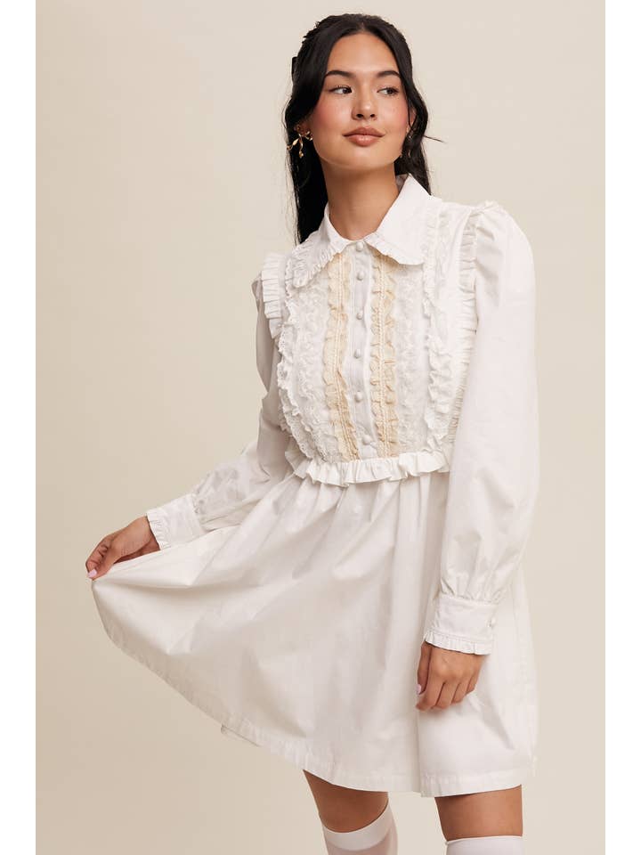 Listicle - Wholesale Dress – Women's - Floral Ruffle Mini Dress3