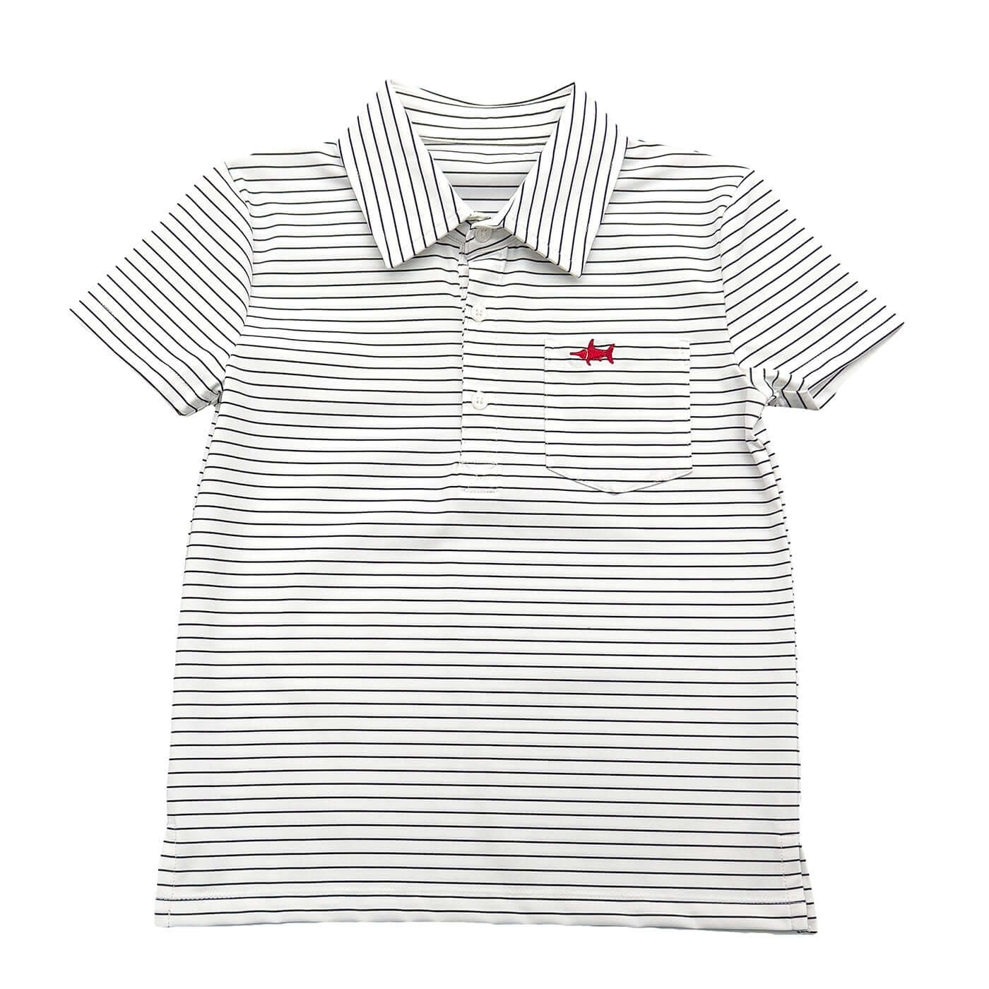 Marco Boys Performance Polo White Stripe for wholesale on Faire2
