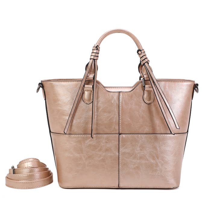 INES DELAURE - Wholesale Top Handle Bag - Women's - Handbag with front stitching