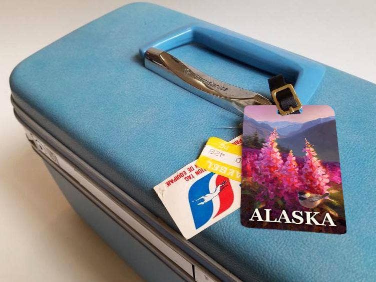 Whitworth Gallery - Wholesale Luggage Tag - Alaska Landscape Luggage Tag with Mountains and Wildflowers2