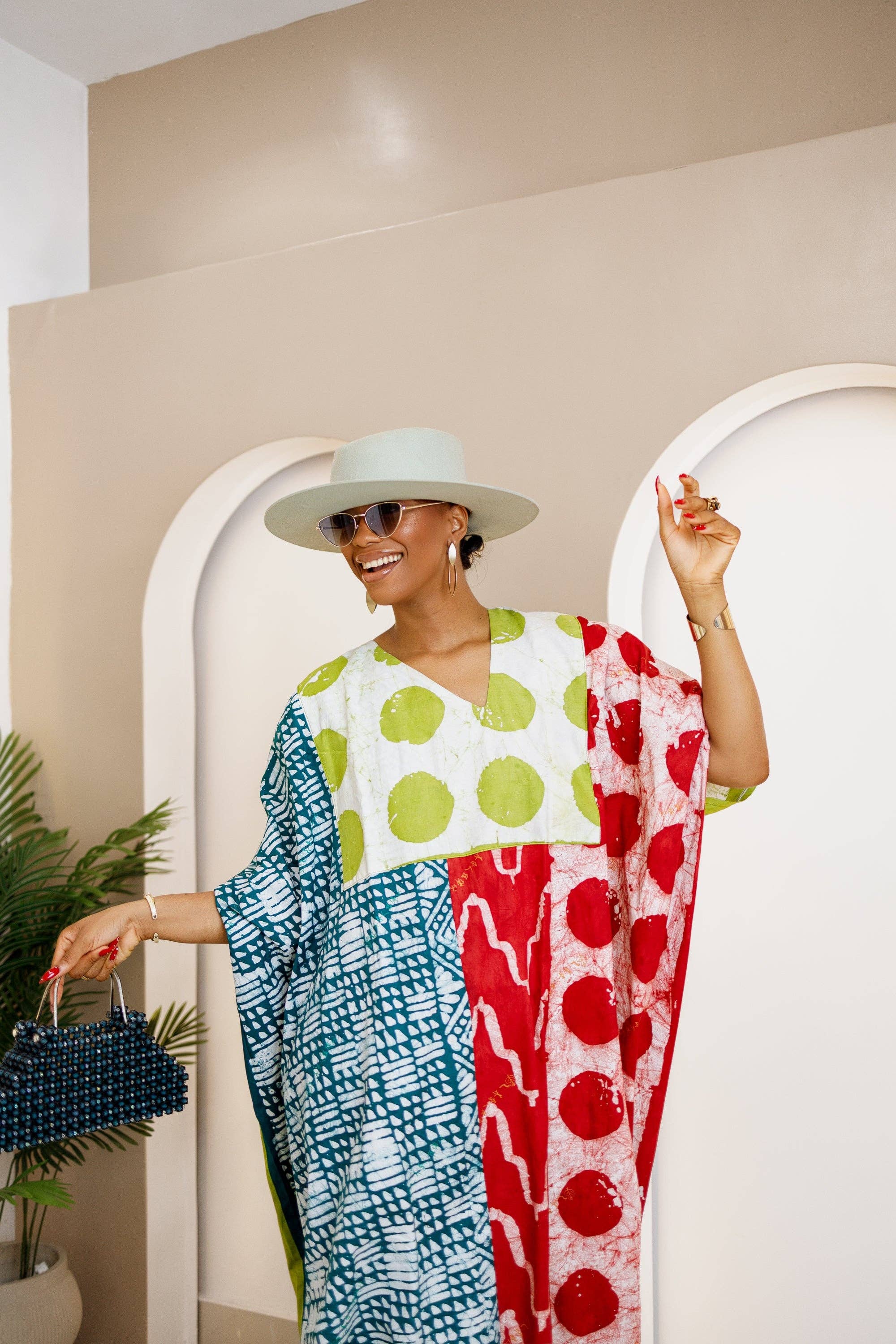 DUA MENKA - Wholesale Kaftan - Women's - Ndenkem Hand-Dyed Adire Kaftan3