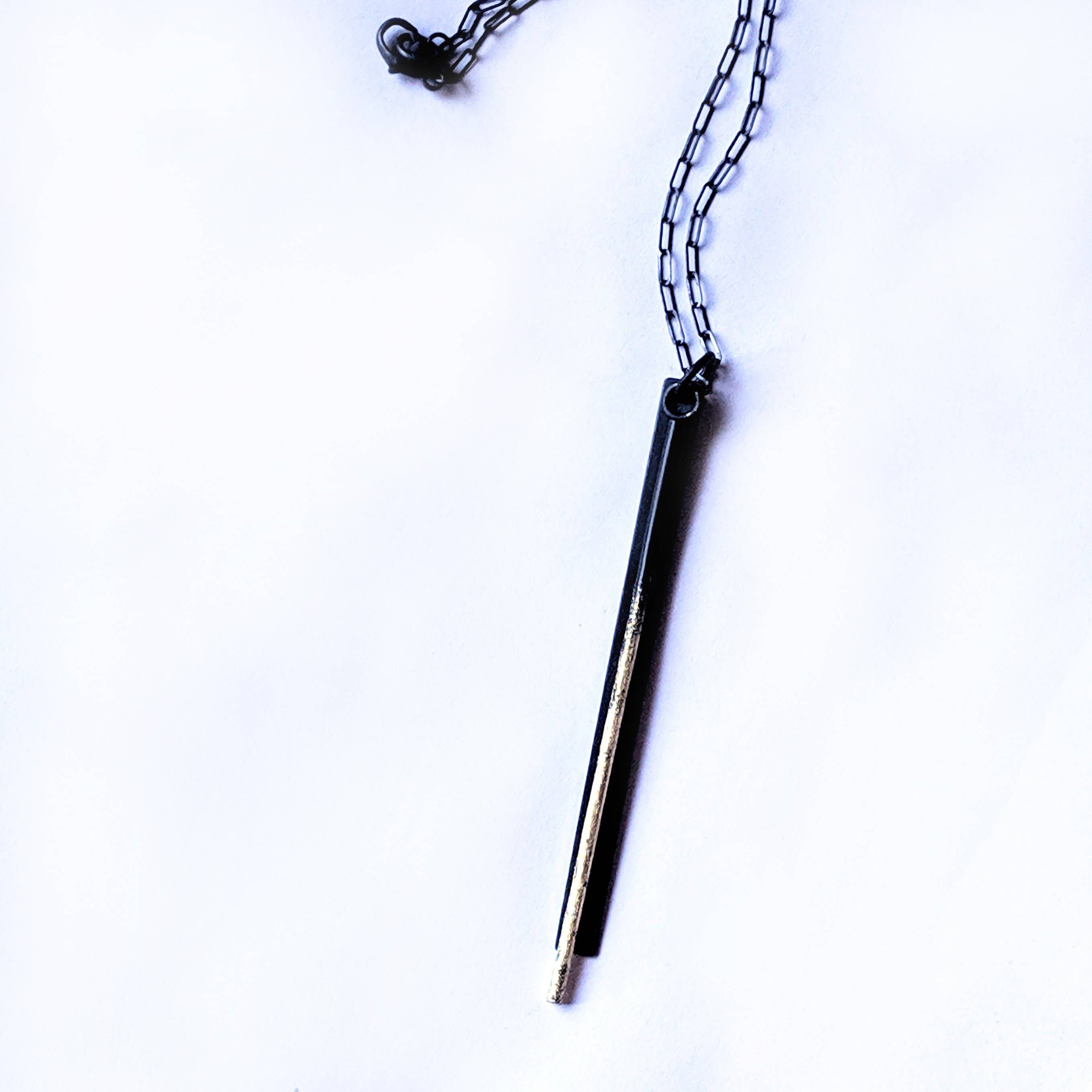 Solder & Sage – Großhandel Y- & Lasso-Halsketten – Stahlbarren mit Goldfolien-Halskette1