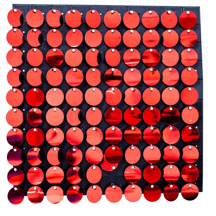 Round Spangle Sequin Wall Panels -Red for wholesale by Portofino International Trading, USA