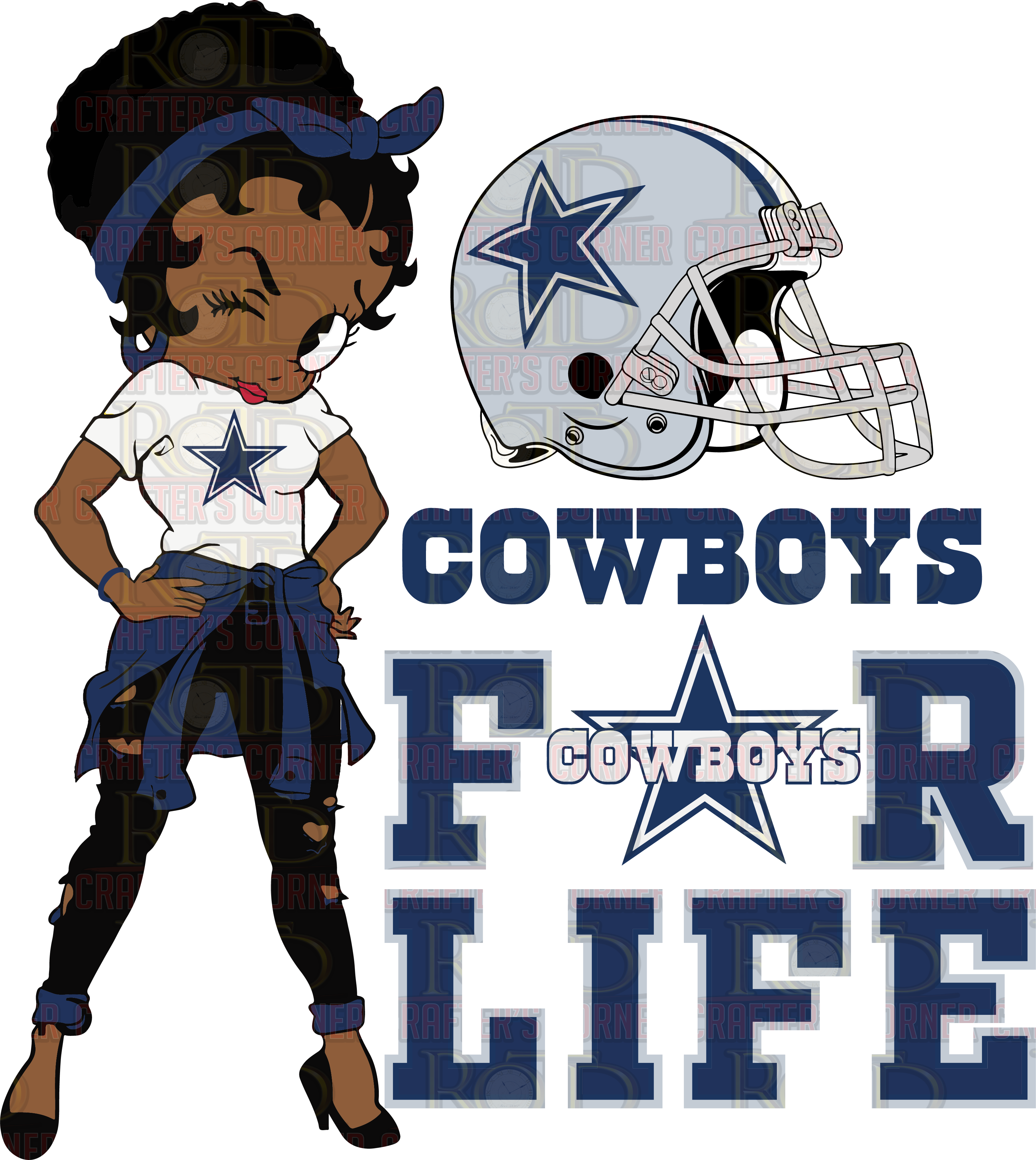 ROTD Crafter's Corner - Wholesale Sublimation Transfer - Dallas Cowboys for Life DTF Print0