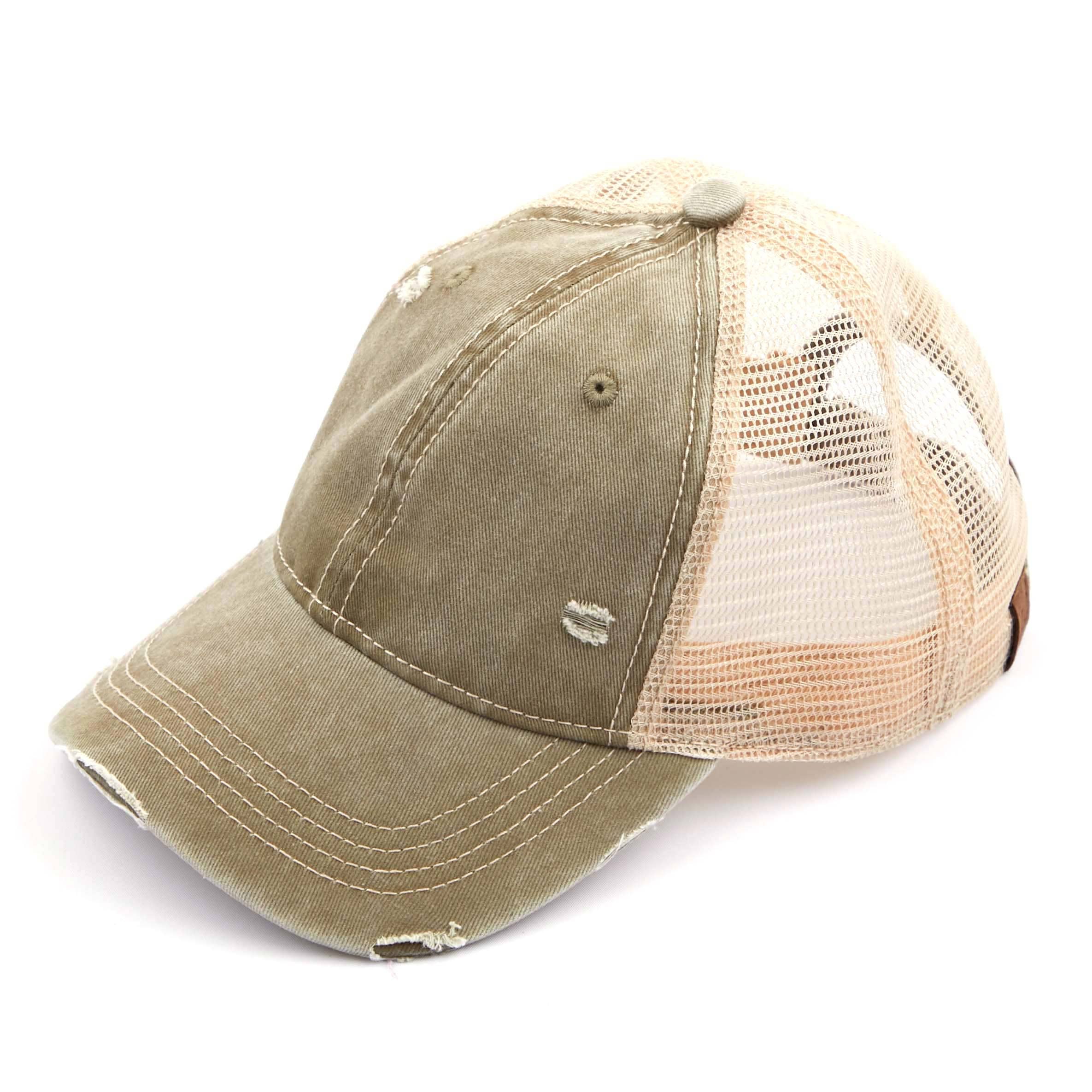 Hana - Wholesale Baseball Cap - Women's - C.C Distressed Washed Mesh Back Baseball Cap4