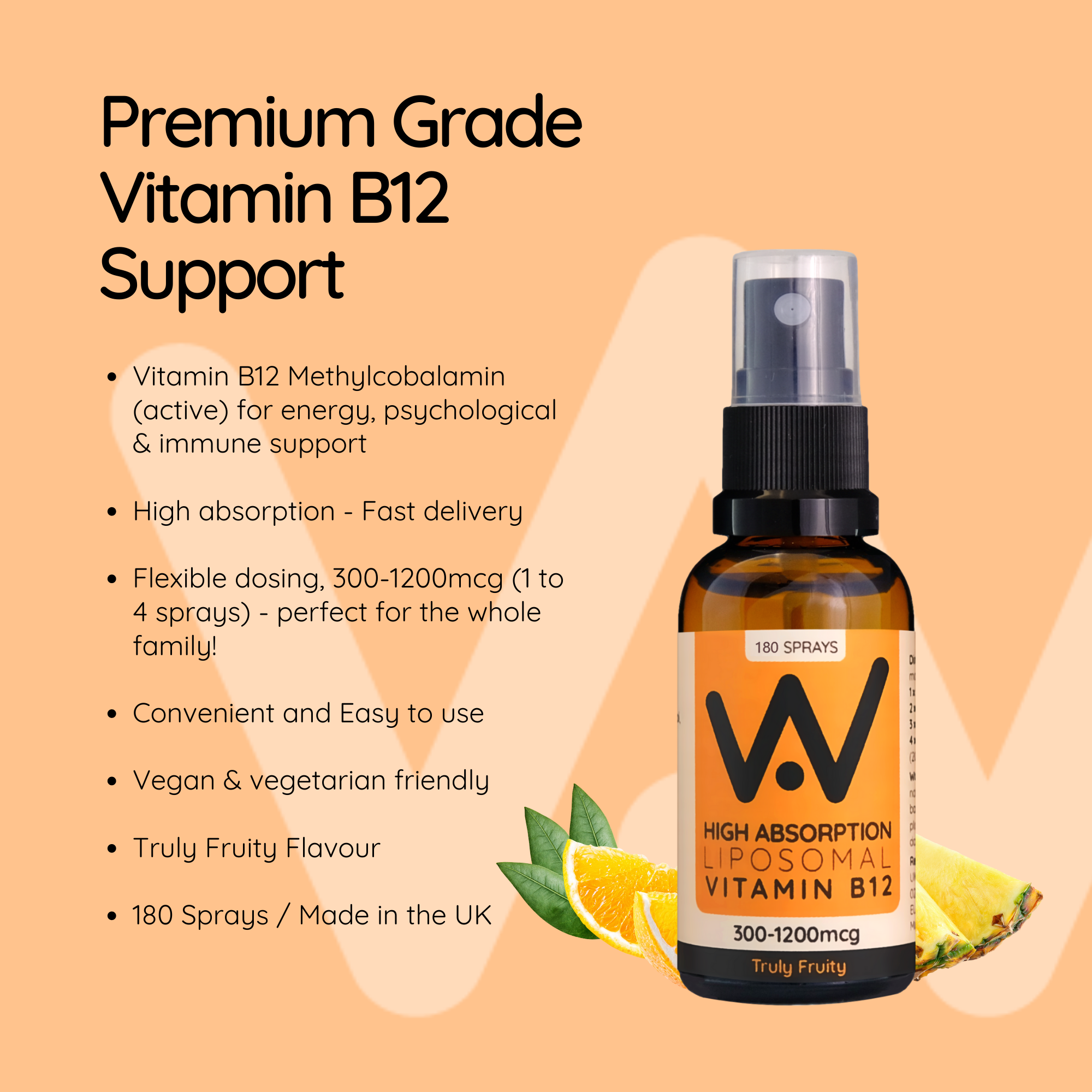 Well.Actually. - Vente Supplément oral/vitamine - Vaporisateur liposomal à la vitamine B12 (1200 mcg) vraiment fruité1