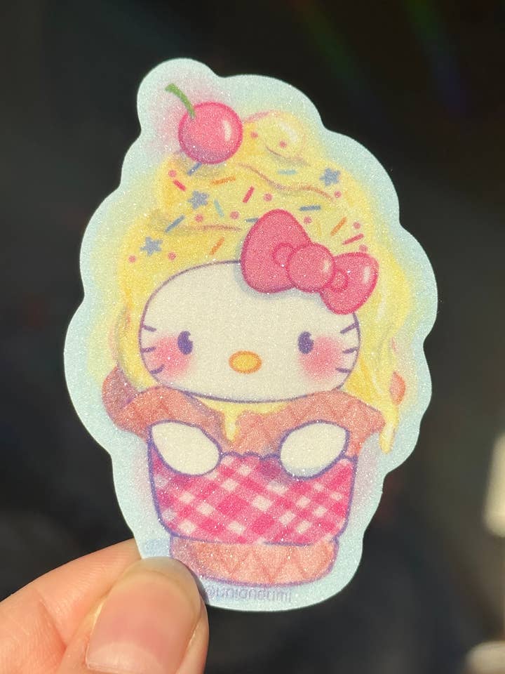 Adesivo Gelato Gattino | Adesivo Cartoleria Kawaii per la vendita all'ingrosso da parte di Uni & Umi