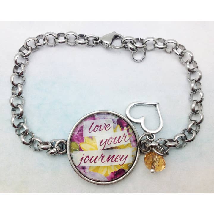Bracelet Rolo en étain Love Your Journey pour la vente par Urban Charm