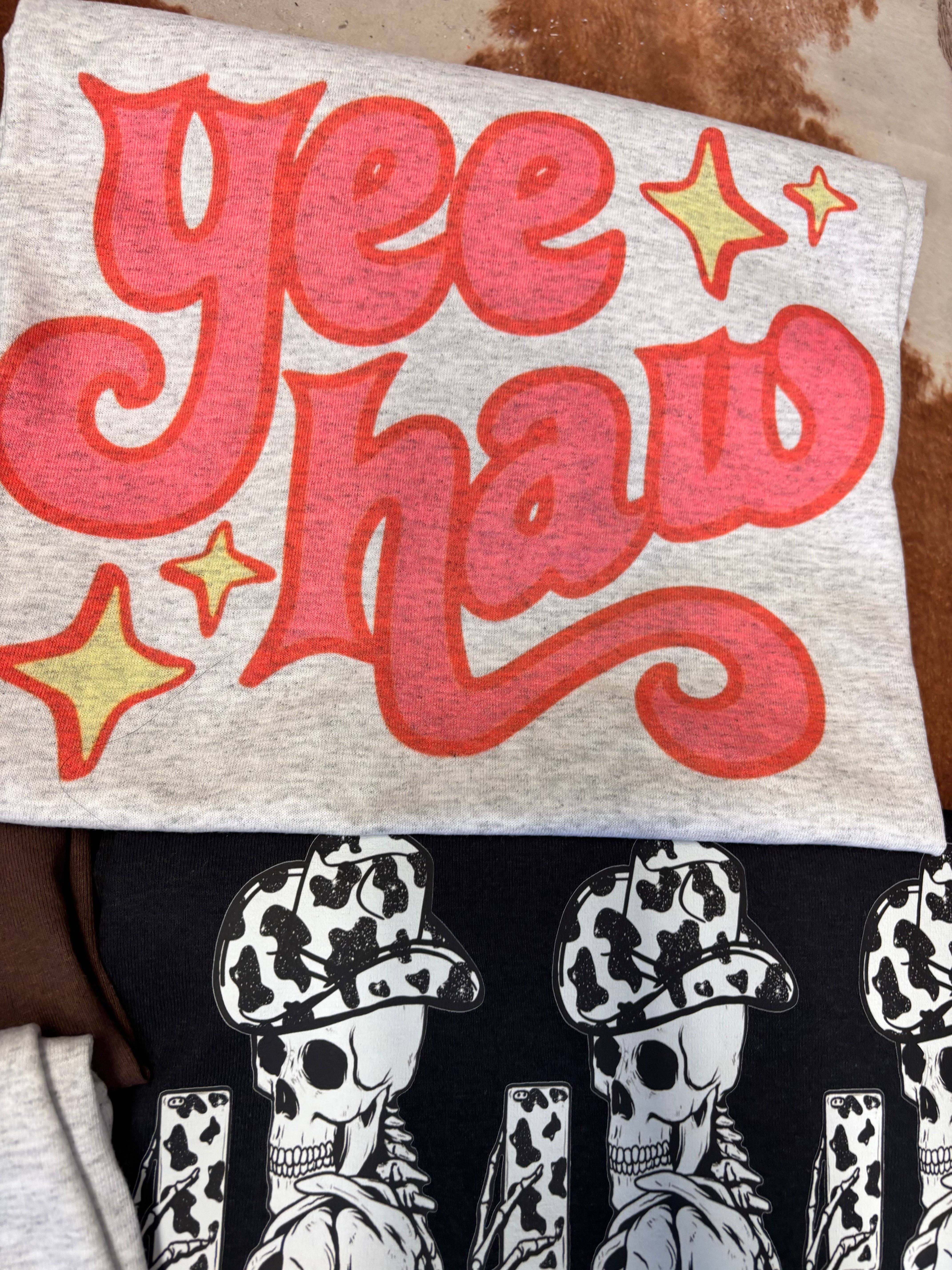 Sugar & Velvet Collective Wholesale - Wholesale Screen Printed T-Shirt - Women's - PINK YEE HAW TEE1