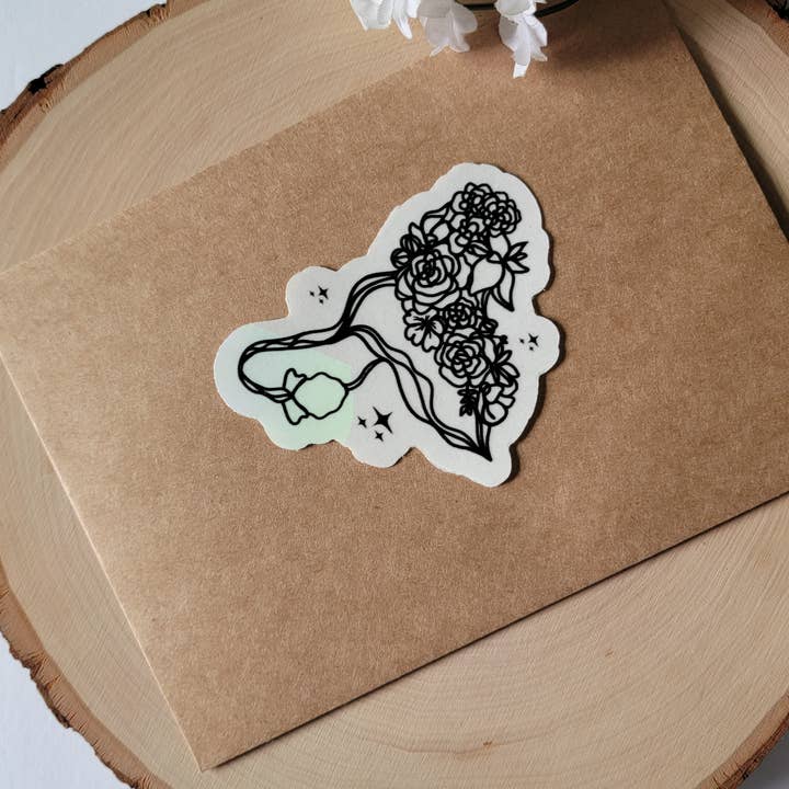 SEWNPRESS - Wholesale Suncatcher - Floral Uterus Suncatcher Window Decal