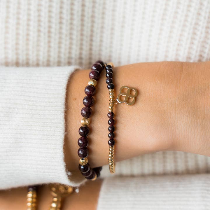 Sei glänzendes Armband - Roter Samt für den Großhandel von beblue jewelry