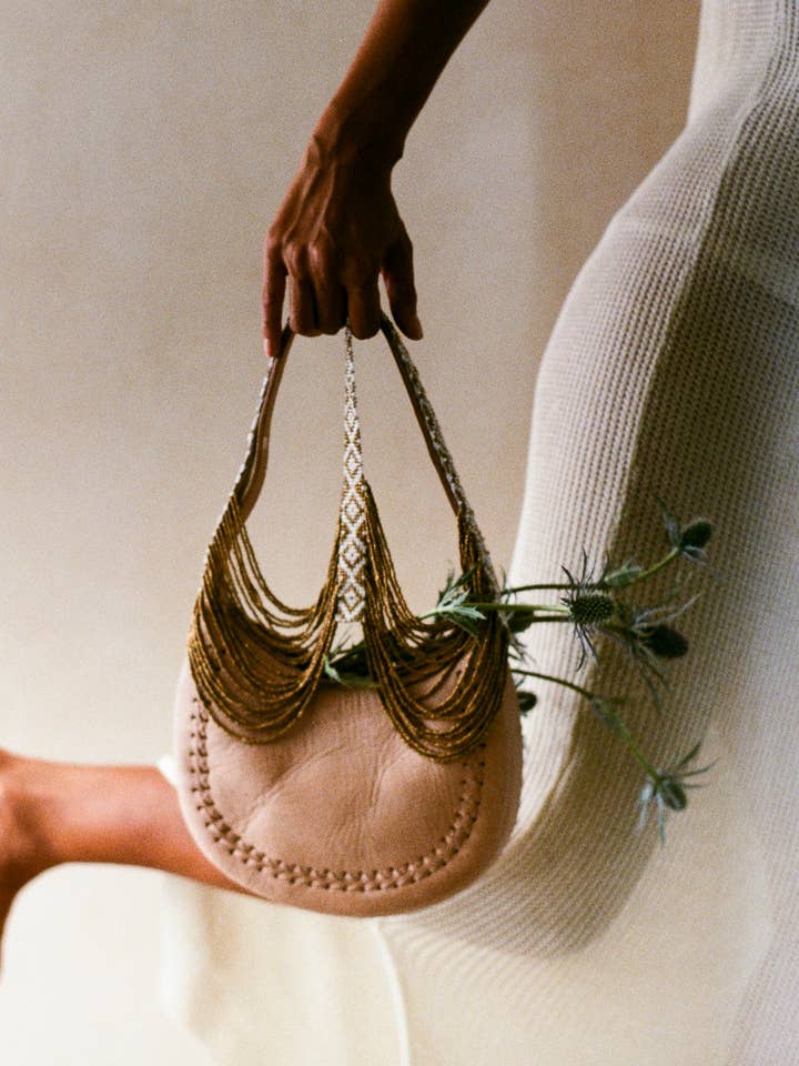 Sand Beaded Half Moon Purse for wholesale by Shroud