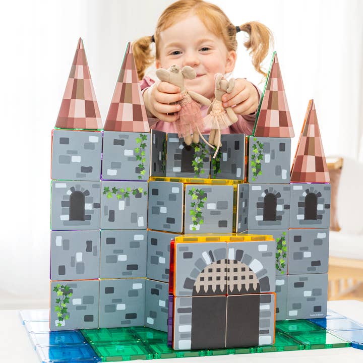 Learn and Grow Toys - Wholesale Building set – Child - Learn & Grow Toys - Magnetic Tile Topper - Castle Pack (40 P5