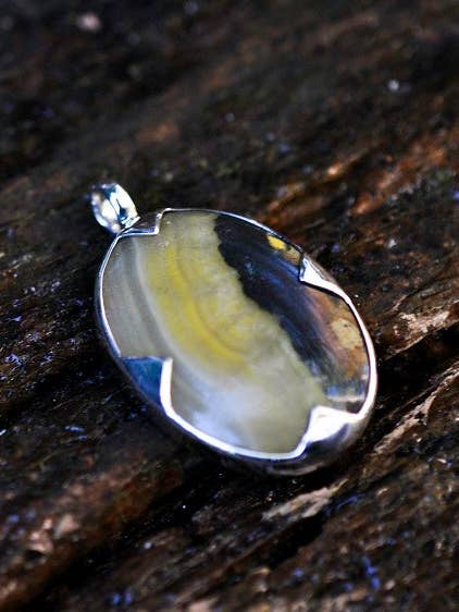 Bumblebee Jasper Spike Pendant for wholesale by Ivory Jacks