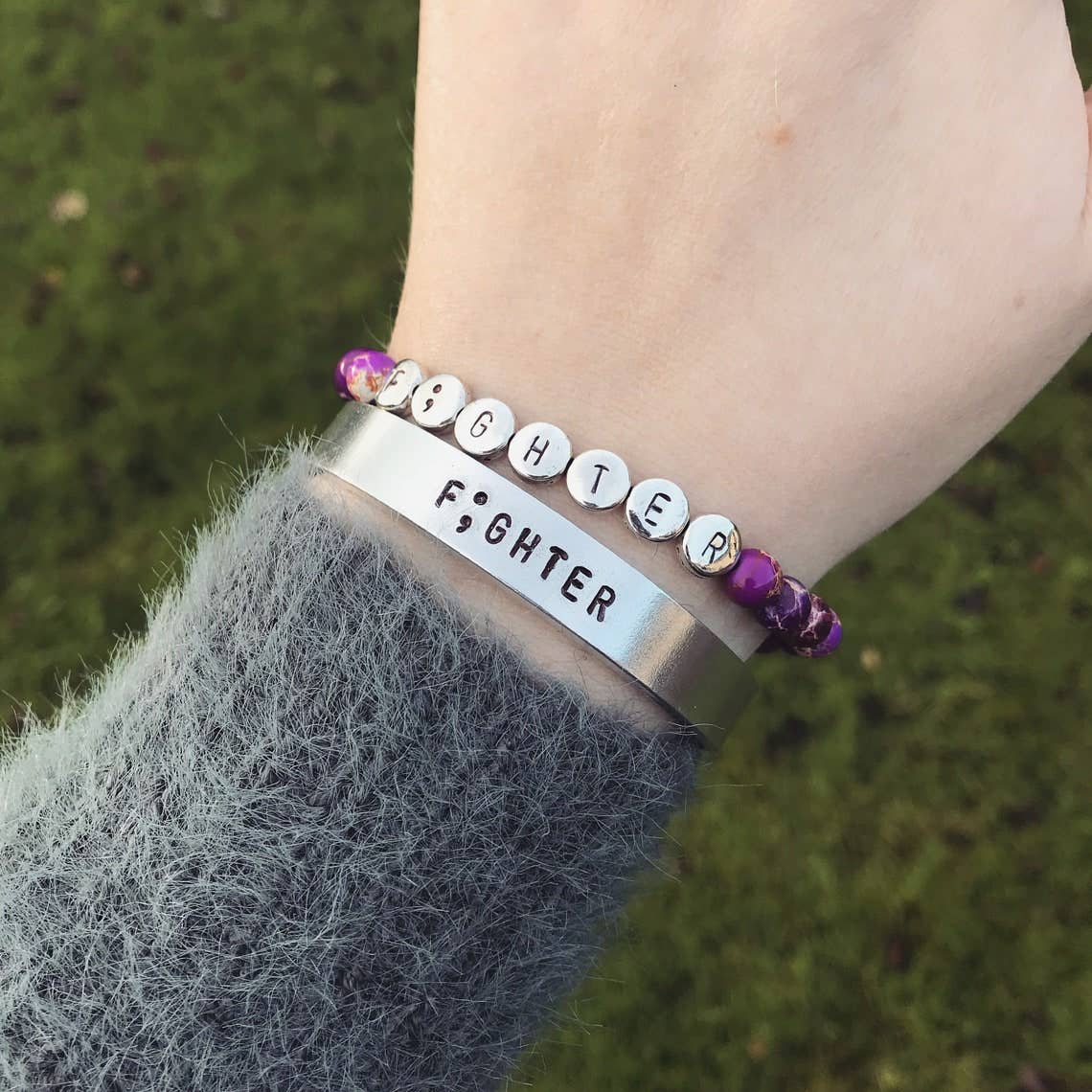 Black Tied - Wholesale Beaded Bracelet - F;ghter Bead Bracelet | Semicolon Mental Health Fighter1