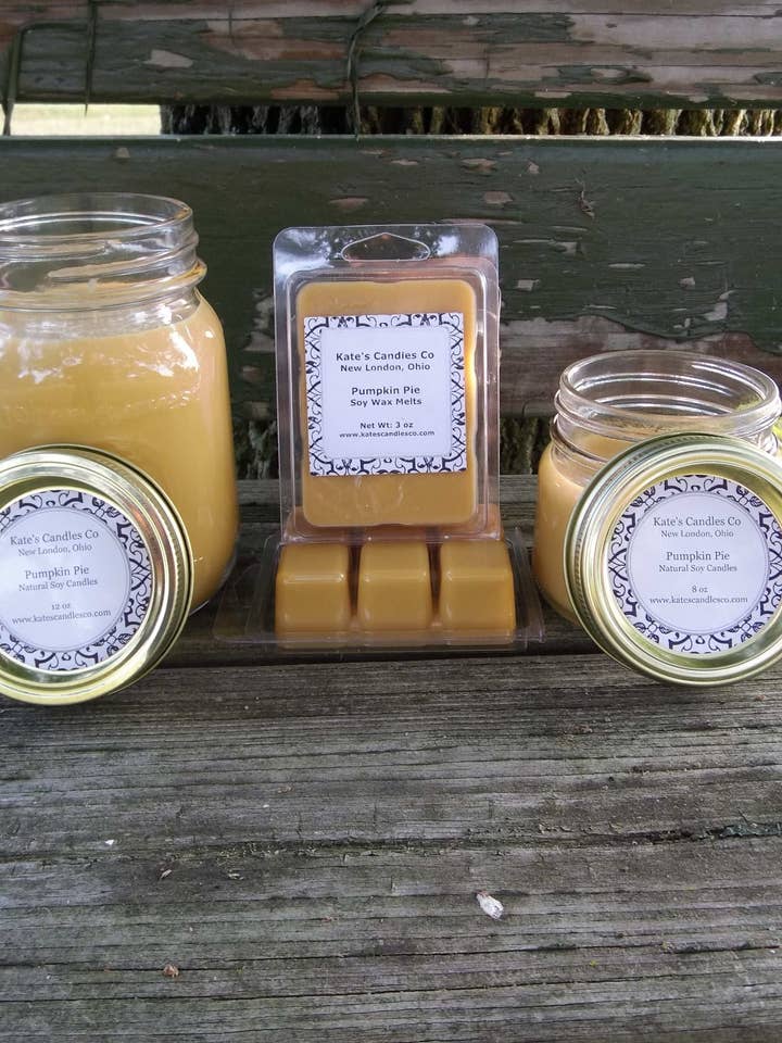 Pumpkin Pie Soy Candle for wholesale by Kate's Candles co