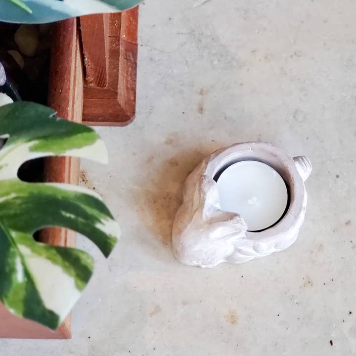 KORISSA - Vente Bougeoirs - Bougeoir en terre cuite fait main - Lapin2