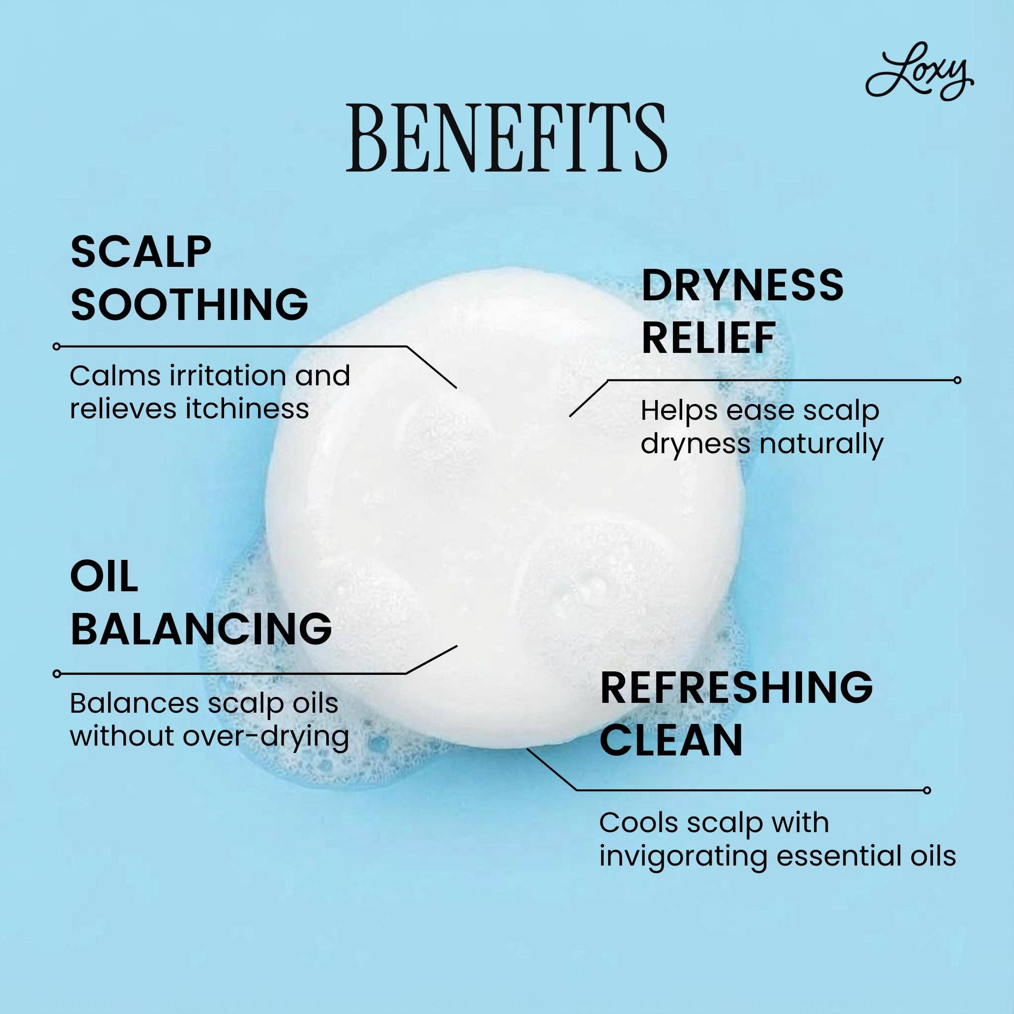 Loxy – Großhandel Shampoo-Puck/festes Shampoo – SOOTHE: Shampoo-Bar für trockene Kopfhaut mit Teebaumöl & Pfefferminzöl1