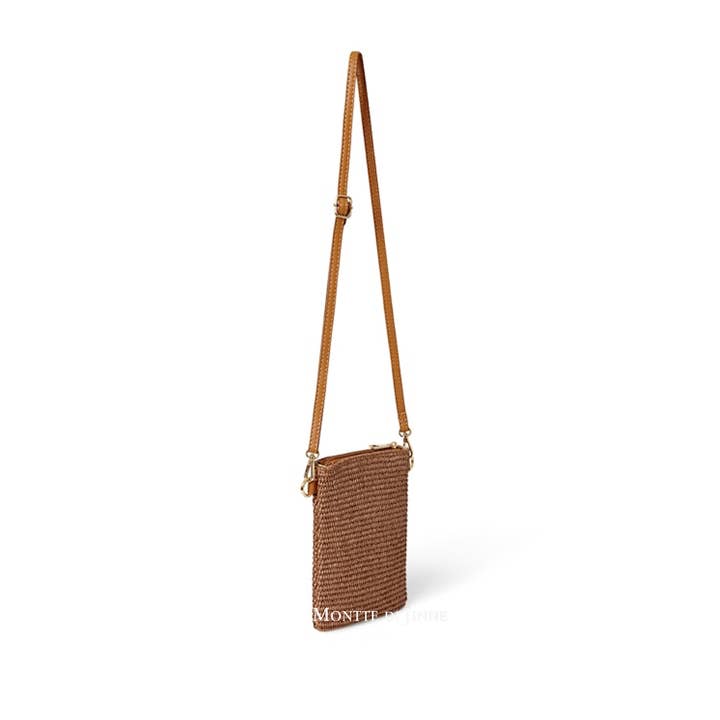 MONTTE DI JINNE - Wholesale Crossbody Bag - Women's - Italian Raffia and Leather Crossbody Bag with Phone Pocket