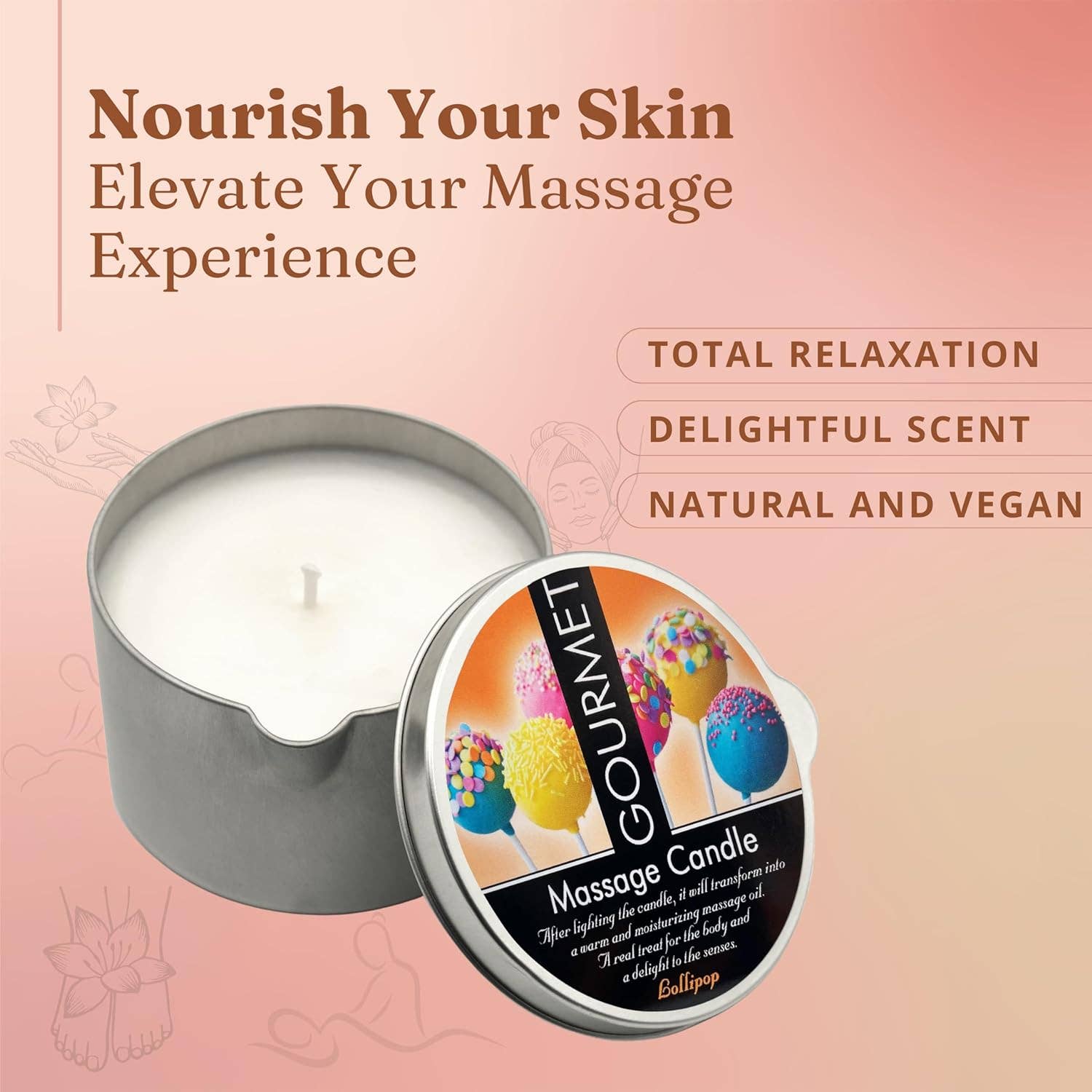 BOUTIQUE BRANDS - Vendita all'ingrosso Olio/gel per massaggi - Candela da Massaggio - Profumo di Lollipop1