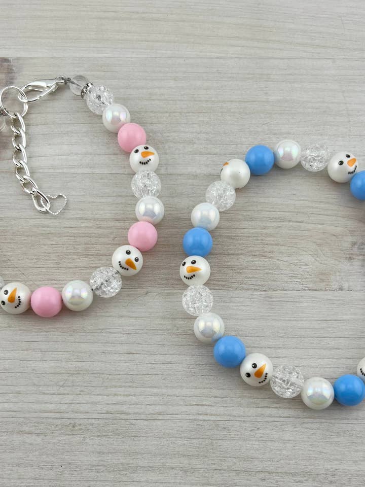 WINTER SNOWMAN MINI DOG NECKLACE for wholesale by My Trendy Little Pup