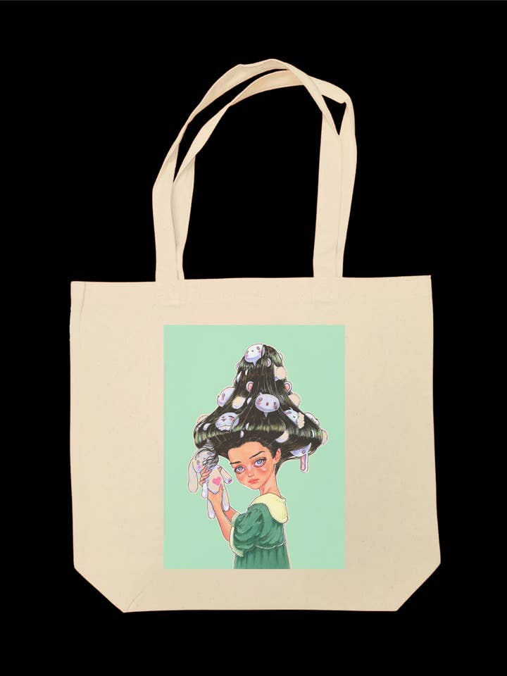Popkiller Artist Series Cogumeli Mushroom Girl Tote Bag for wholesale by Popkiller