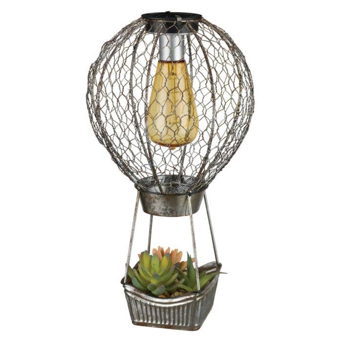 Regal Art & Gift - Wholesale Outdoor Ornament/Decor - Succulent Solar Decor - Hot Air Balloon