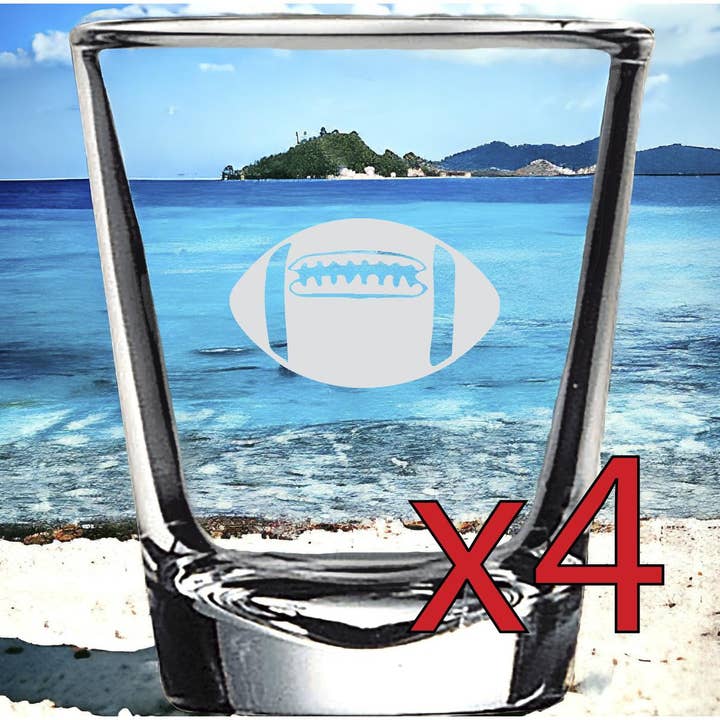 Football Spirit Shot Glasses 2oz Premium Customize for wholesale by Texan Customs