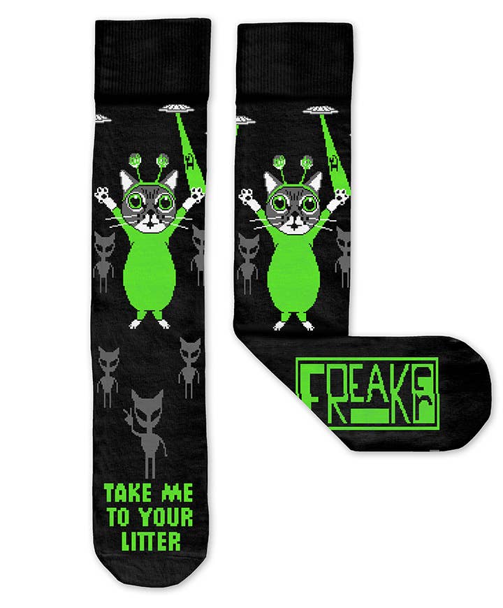 Freaker USA – wholesale Socks – Women's – Take Me To Your Litter | Women's USA Made Cat Socks1