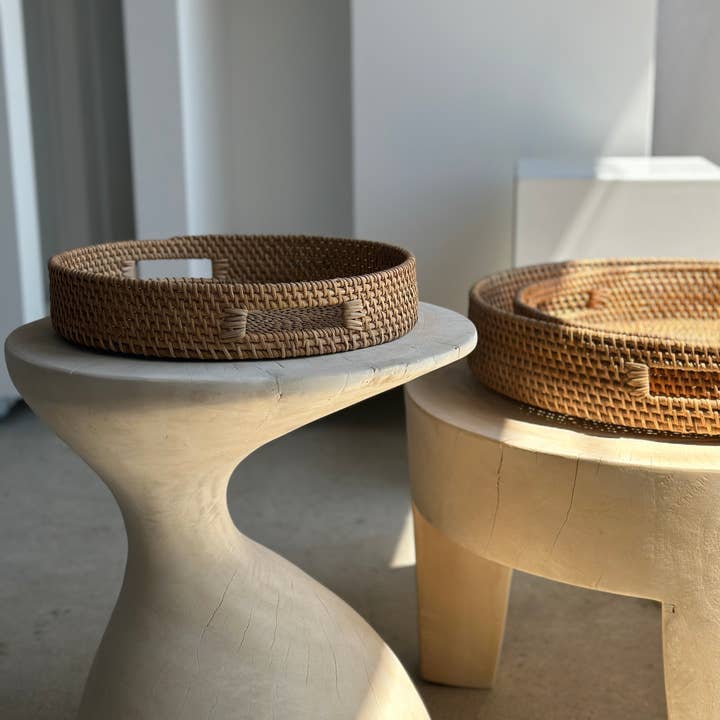 Office Objets - Wholesale Basket - Set of three handcrafted Indonesian wicker baskets in natural rattan (caramel)5