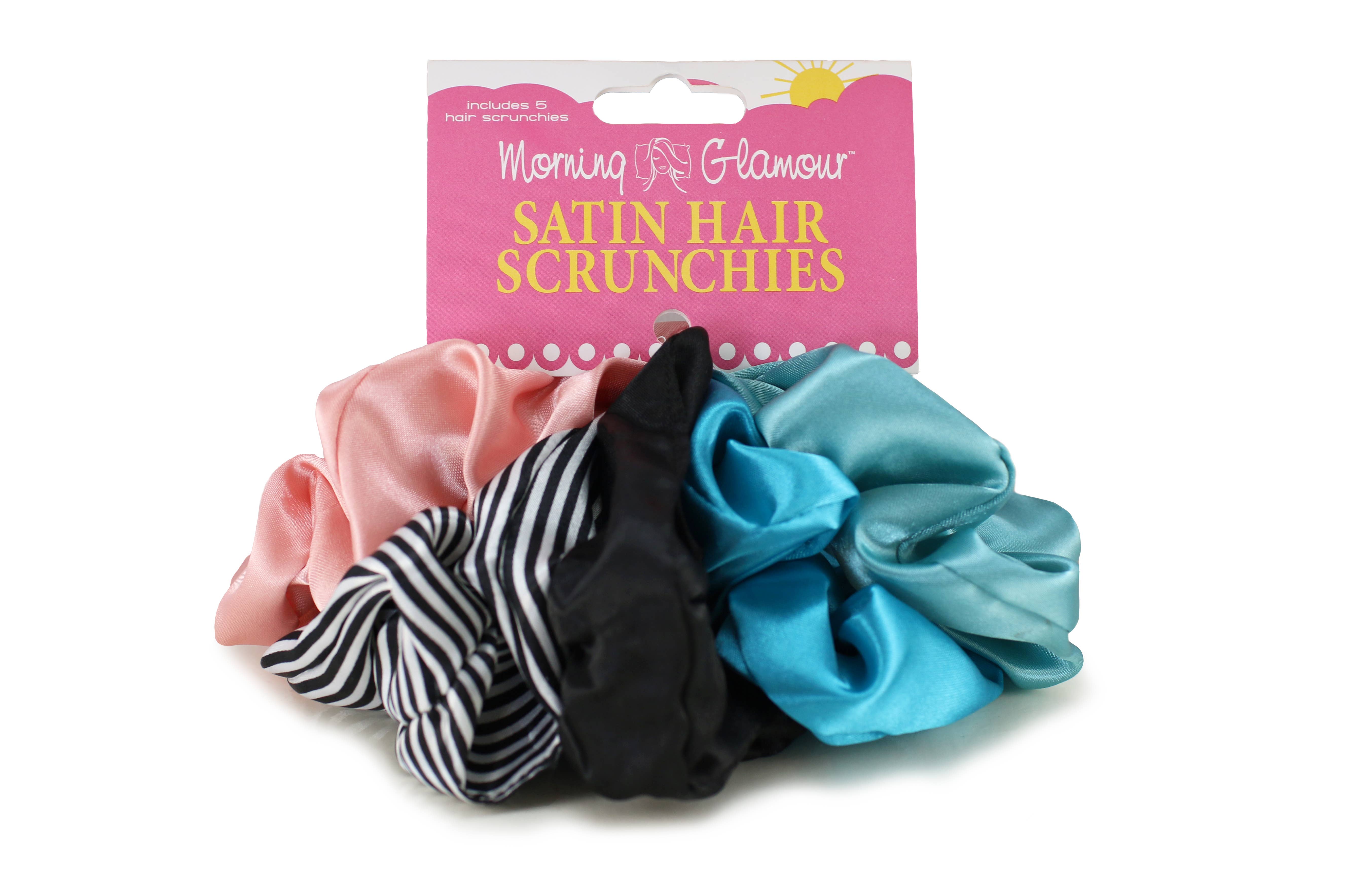 Morning Glamour - Wholesale Scrunchie - Women's - Gift Set 5PK Satin Hair Scrunchies - Satin Scrunchies3