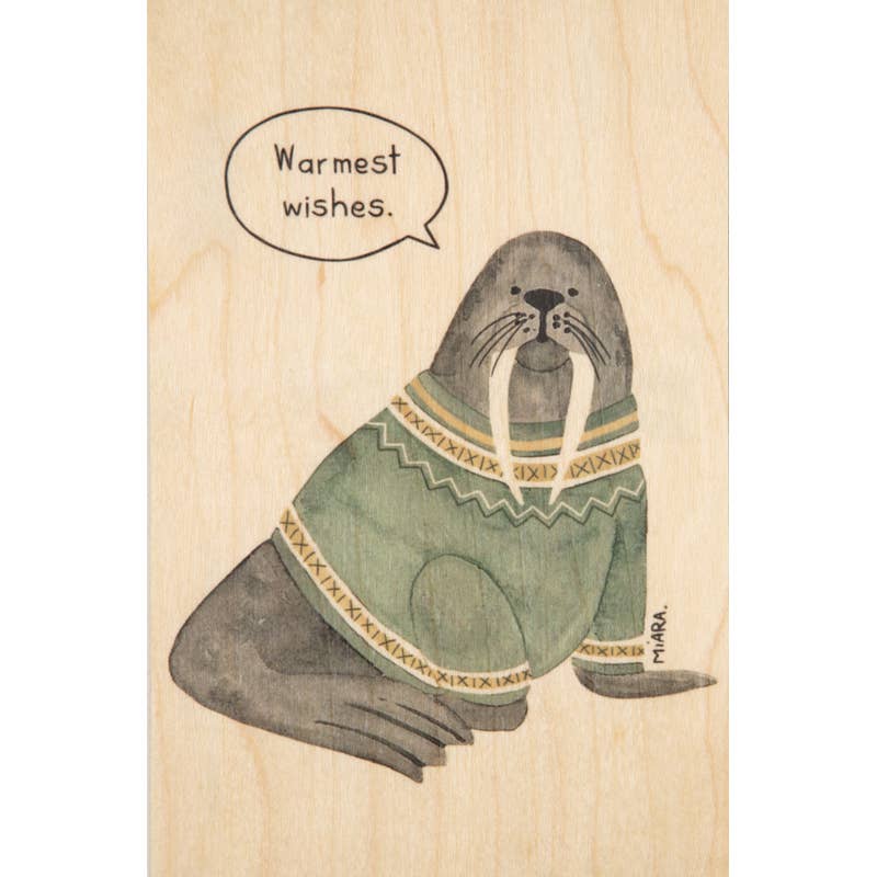 Woodhi – Großhandel Postkarten – Holzpostkarte Winter Morse0