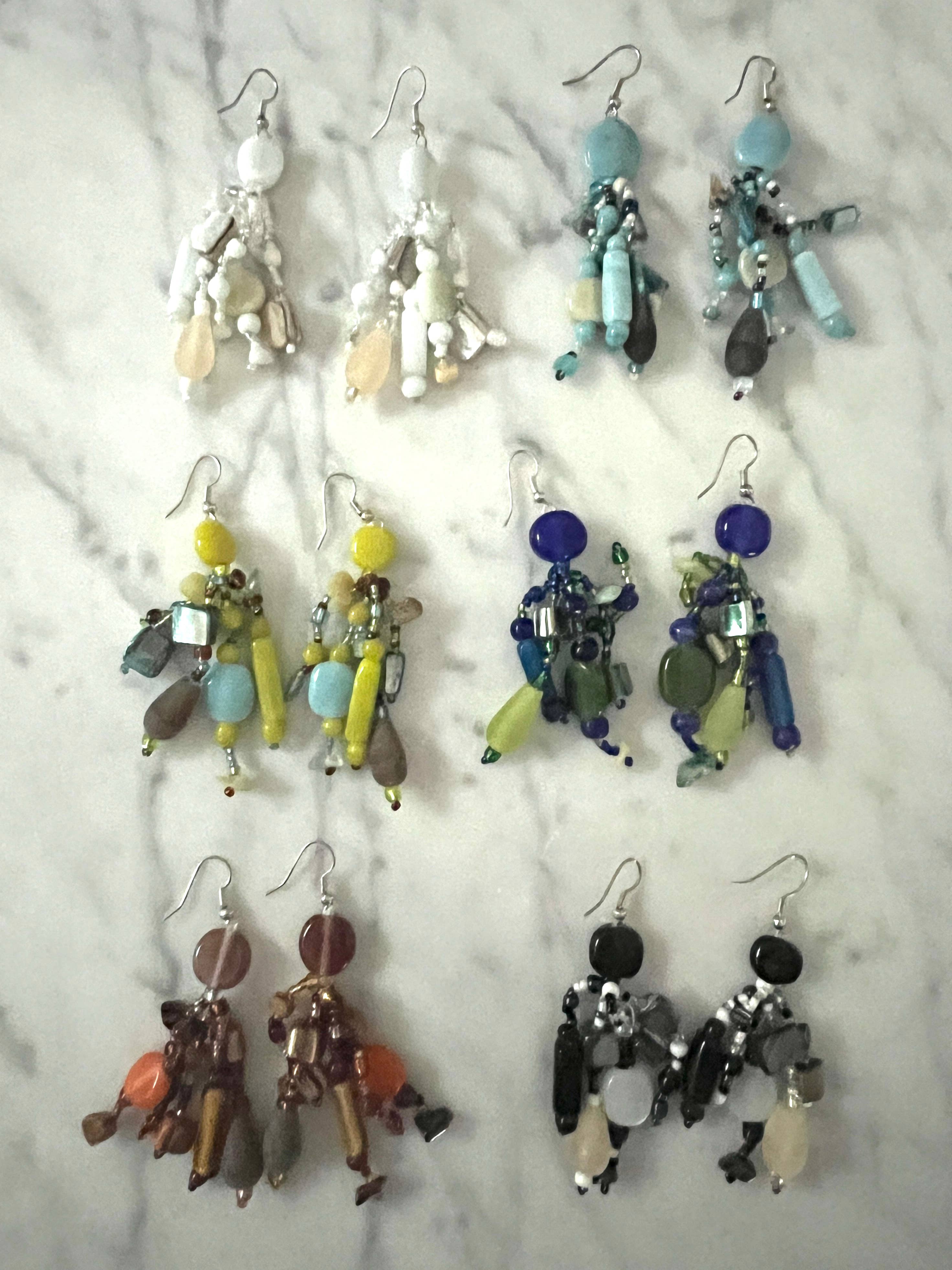 Erik & Mike - Wholesale Dangle Earrings - Hand beaded seed bead & glass Earrings 6 asst Was $4 now $ 2
