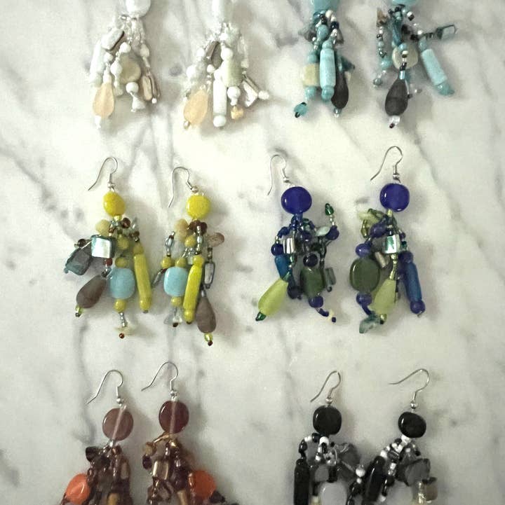 Hand beaded seed bead & glass Earrings 6 asst Was $4 now $ 2 for wholesale by Erik & Mike