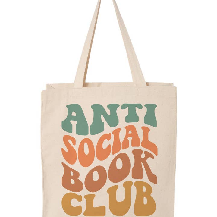 Lucky Luna Apparel - Wholesale Tote Bag - Women's - Anti-Social Book Club Tote Bag