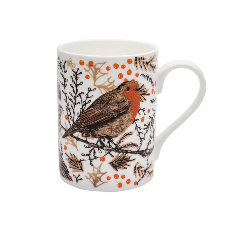 Parkwood Springs - Wholesale Coffee Mug - Cherith Harrison Christmas Robin Bone China Mug1