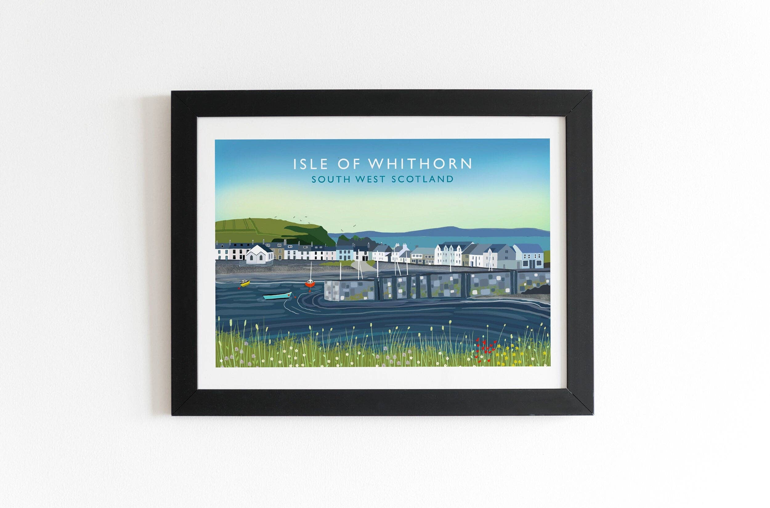 Galloway Arts - Wholesale Art Print - Isle of Whithorn Scottish Travel Poster  | Scottish Landscape | Wall Art | Made in Scotland | Quality Giclee Art Print signed by the Artist1